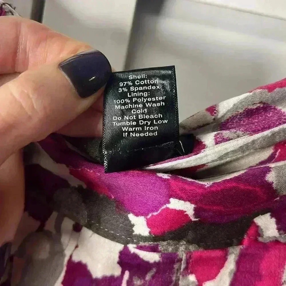 Ann Taylor Abstract Pleated Cotton A-Line Skirt Size 14 - Picture 3 of 9